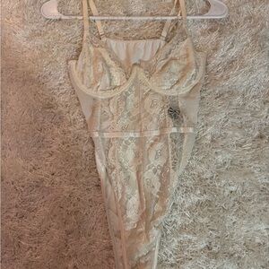 Elegant Cream Lace Bodysuit